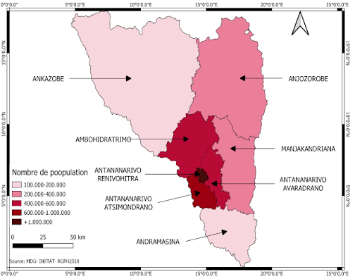 Carte de la région Analamanga